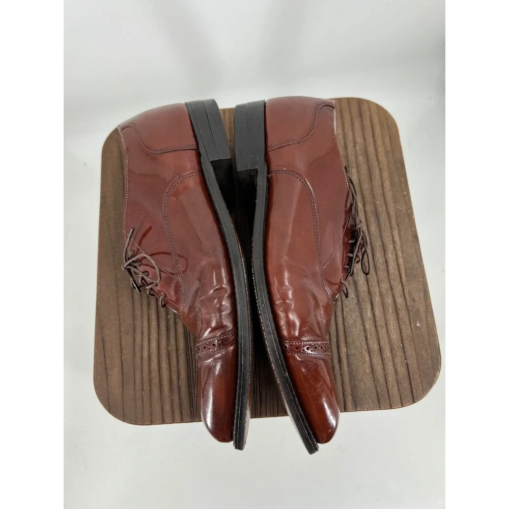 Stuart McGuire Brown Leather Cap-Toe Oxford Dress Shoes - Men's Size 10D